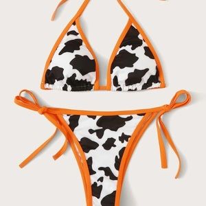 Cow print bathing suit